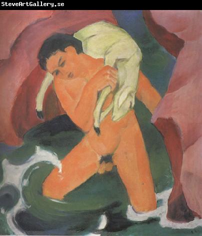 Franz Marc Young Boy with a Lamb (mk34)